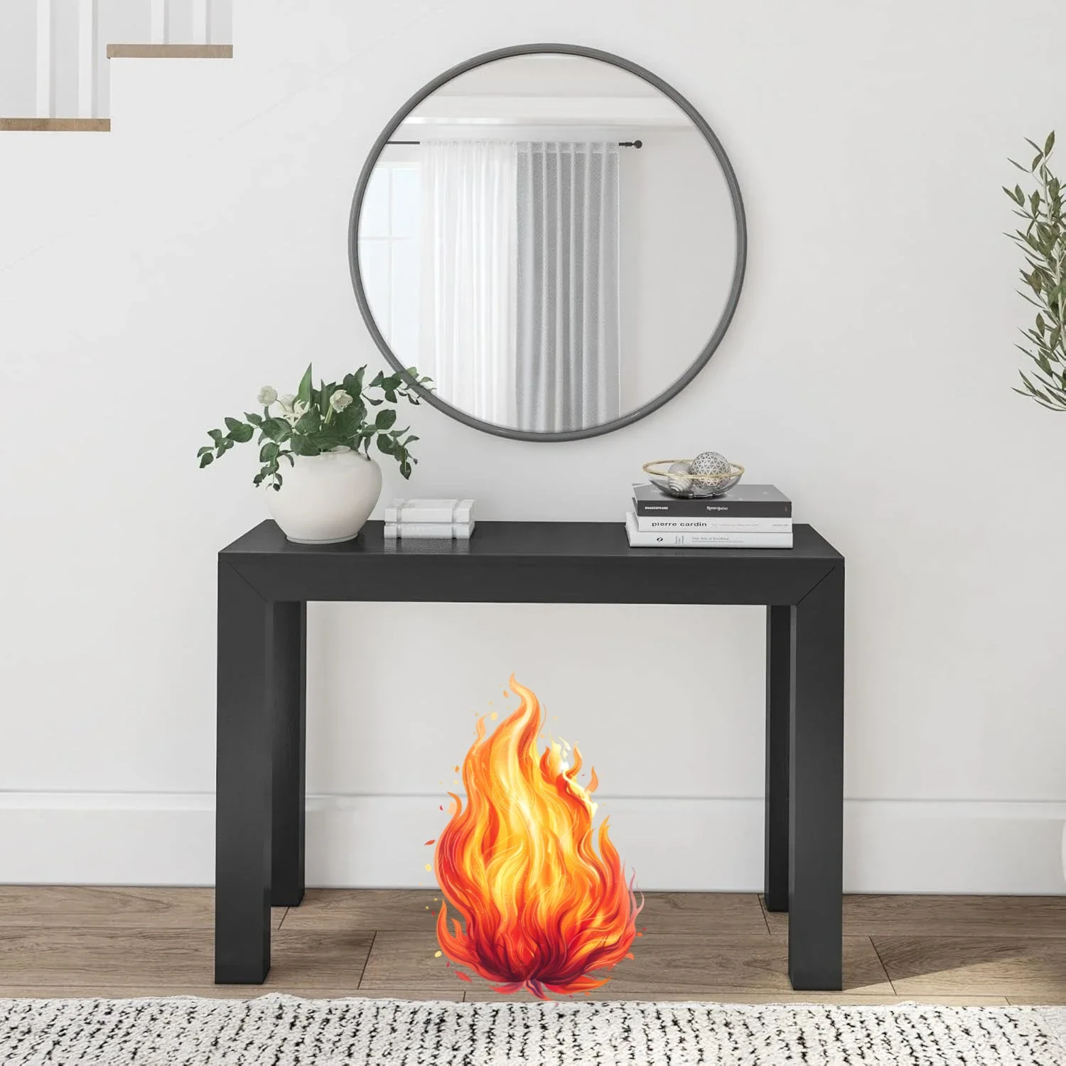 

Modern Solid Wood Console Table, 46 Inch, Sofa Table, Narrow Entryway Table for Hallway, Behind The Couch, Living Room, Foyer