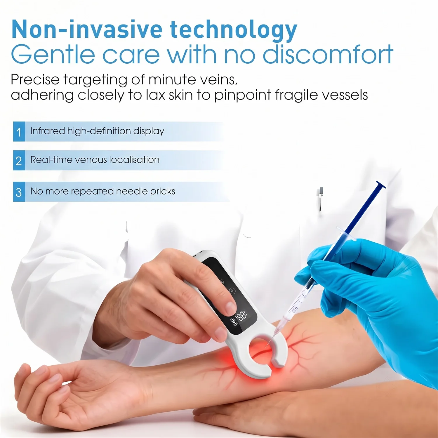 USB Vein Locator with Storage Case Portable Medical Vein Finder Machine Nurse Injection Helper Handheld Emergency Vein Viewer view 6