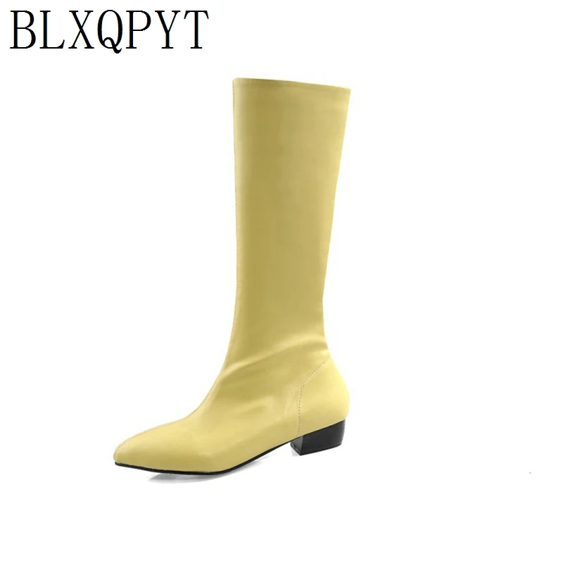

Winter Autumn Women Knee High Boots Med Heel Sexy Fashion Pointed Toe Platform Knight Boots Big Size 45 46 4748 8752