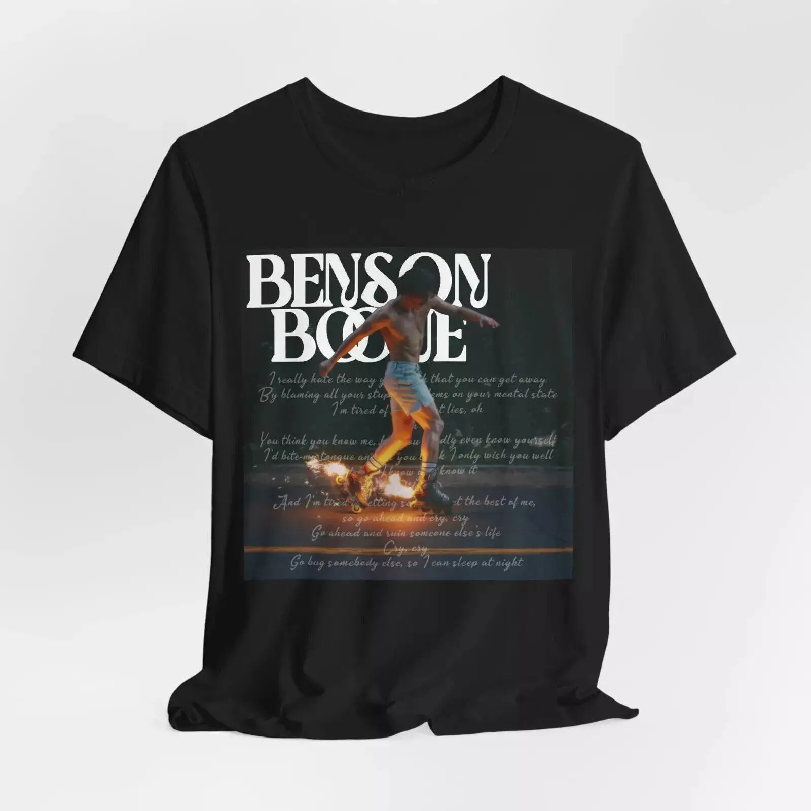 Benson Boone CRY - Lyrics Tour T-Shirt