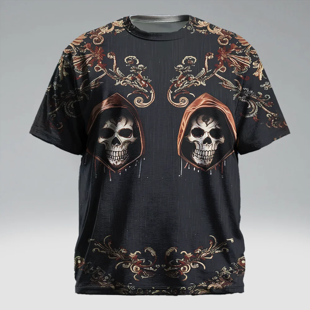 

S-9xl plus size Men's - Visual Short Sleeve T-Shirt: Modern Bold - Durable Material, Subtle Neon Gradients, Breathable,