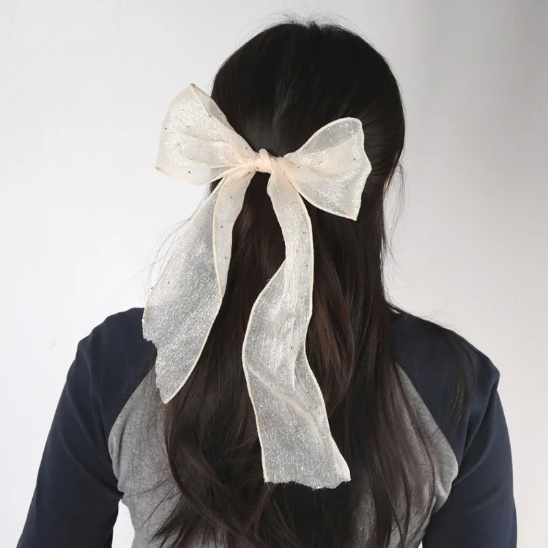 

1PCS Lace Bow Ribbon Hair Clip New Women Large Bowknot Barrettes Women Ponytail Clip Headband Girls Hair Accessories Gift