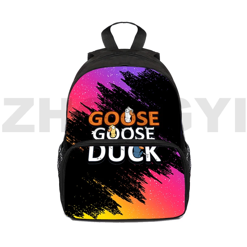 Korean Version College Style Goose Goose Duck 3D Backpacks Vintage Laptop Backpack Study Boy Schoolbags 16 Inch Crossbody Bag image 3