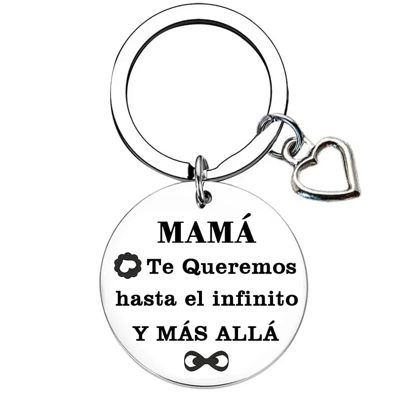 Spanish Step mom Keychain keyring Step Dad Gift StepMom Gift Adoptive Family Key Rings Stepmother Birthday gifts