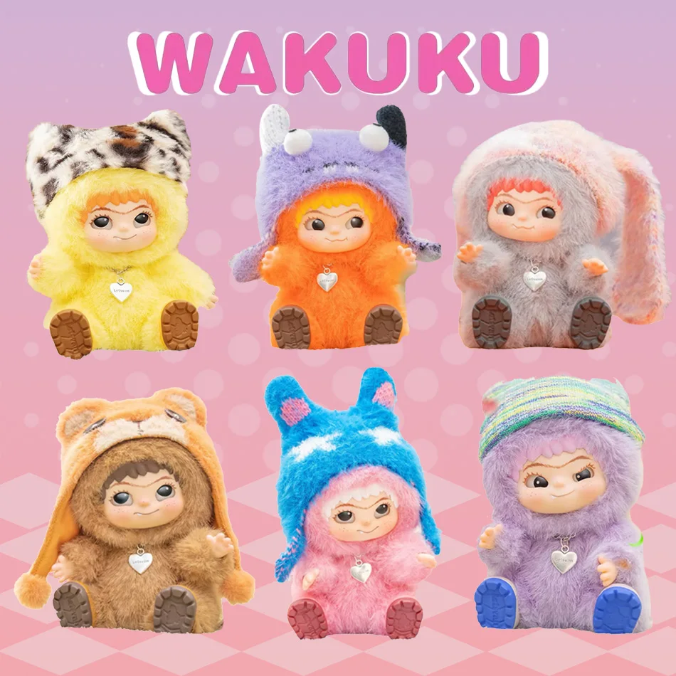 منتج أصلي جديد من Wakuku v1 Fury Party Series صندوق أعمى Wokuku دمية قطيفة مصنوعة يدويًا هدية للفتيات لطيفة مصنوعة يدويًا لعطلة الفتيات #1