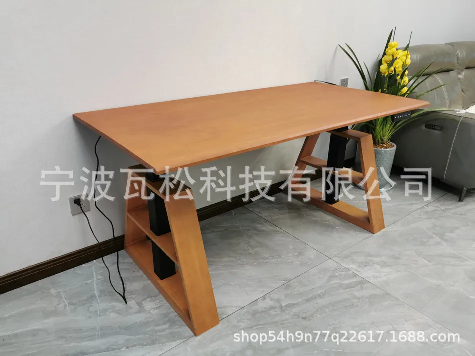 

Upgraded Intelligent Electric Lifting Table, Standing Office Desk, Solid Wood Desktop, Computer Desk, Study Desk