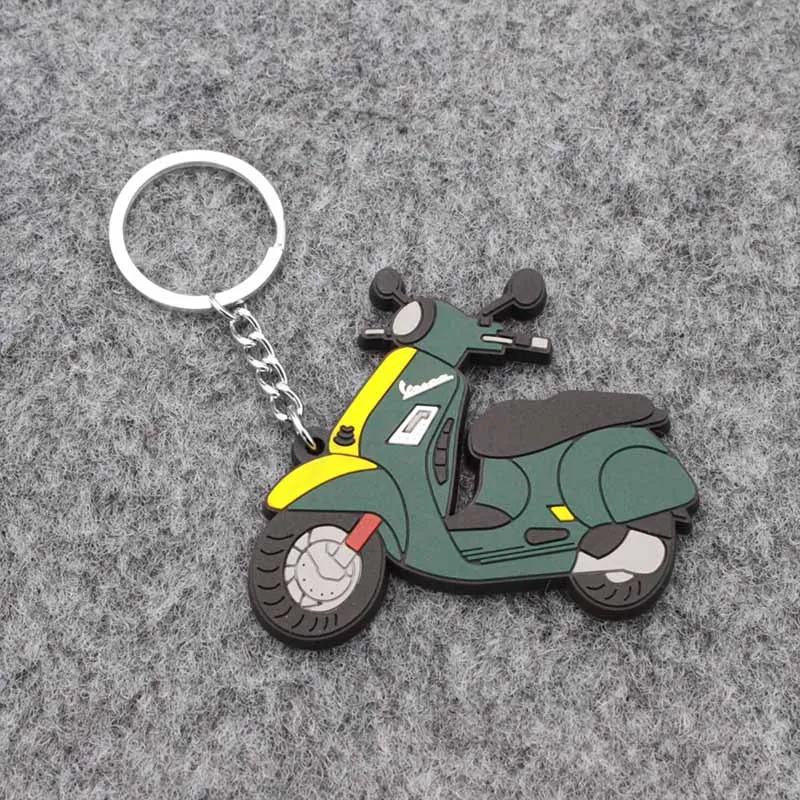 Model Shape Soft Rubber Keychain Keyring Key Chain Key Ring for Vespa GTS 300 Sprint 150 model Motorcycle Accessories