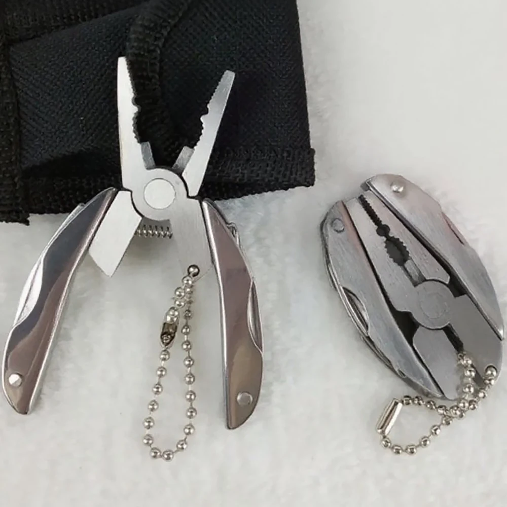미니 스테인레스 스틸 멀티툴 키체인 플라이어 터틀백 플라이어 포켓 접이식 공구 (아웃도어 캠핑, 일상 생존 키트용) 썸네일 6