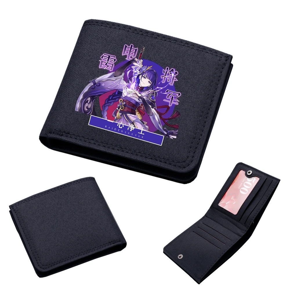 

Anime Genshin Impact Beelzebul Xiao Bifold Wallet With Coin Pocket ID Card Holder Short Purse Money Clip Gift