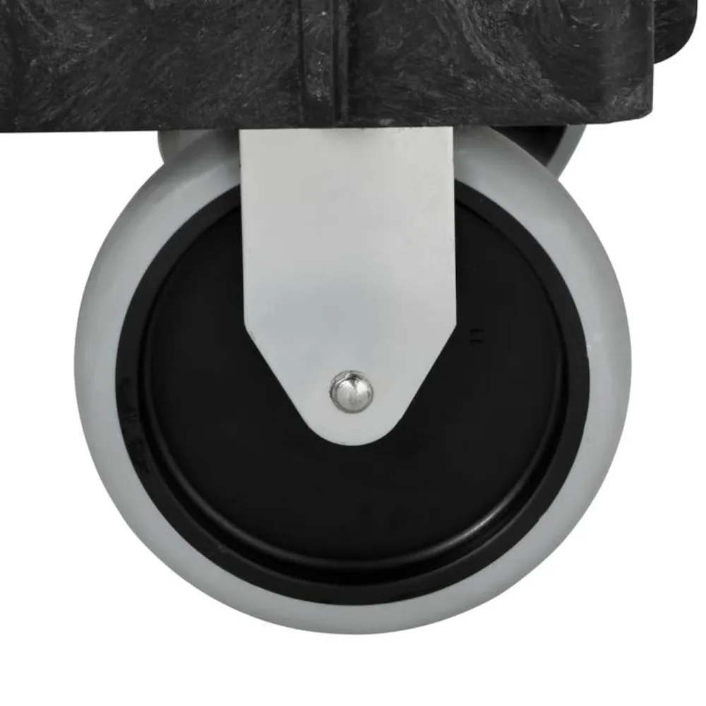 Wózek narzędziowy Rubbermaid Commercial, 2-poziomowy, z kółkami, udźwig 136 kg, czarny, półki z krawędzią i uchwytem