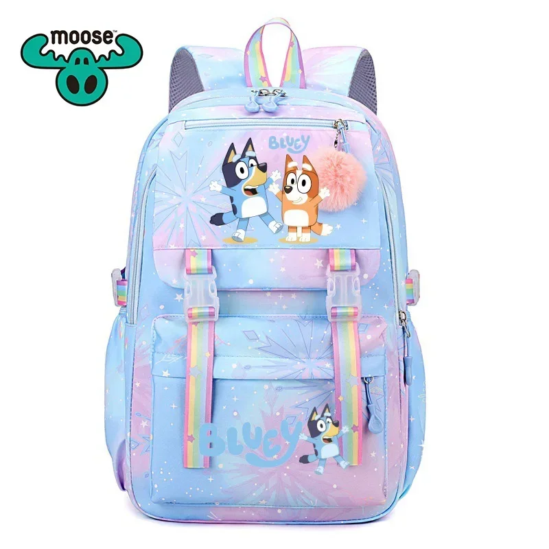 

2024 New Bluey Cartoon Printed Schoolbag Primary School Junior High School Students Backpack Large-Capacity Leisure Backpack