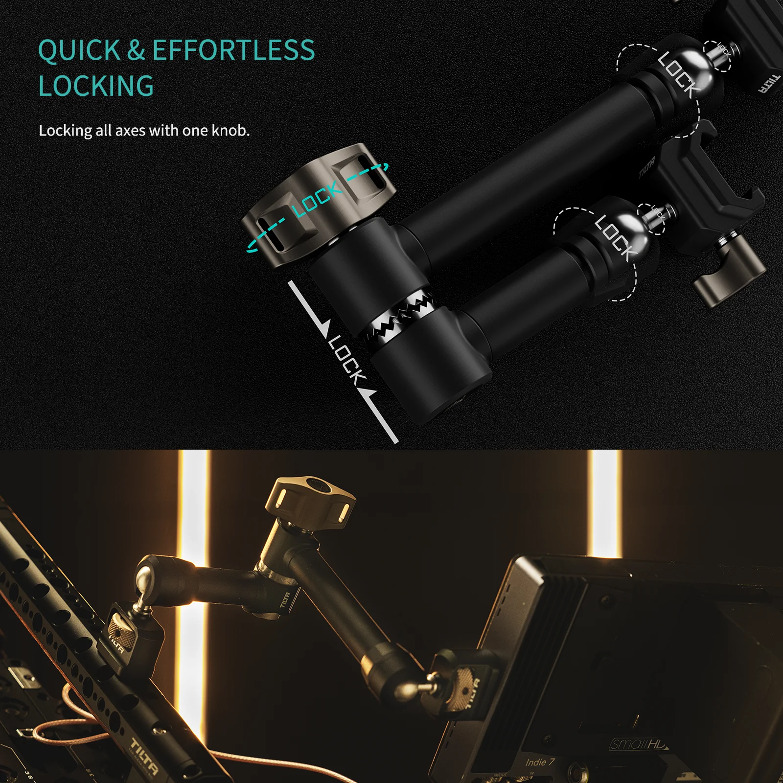TILTA Pro Articulating Arm 10 inch with Dual NATO Attachments 1/4 Threaded Screw For Sony DSLR Camera To Mount Cage Monitor