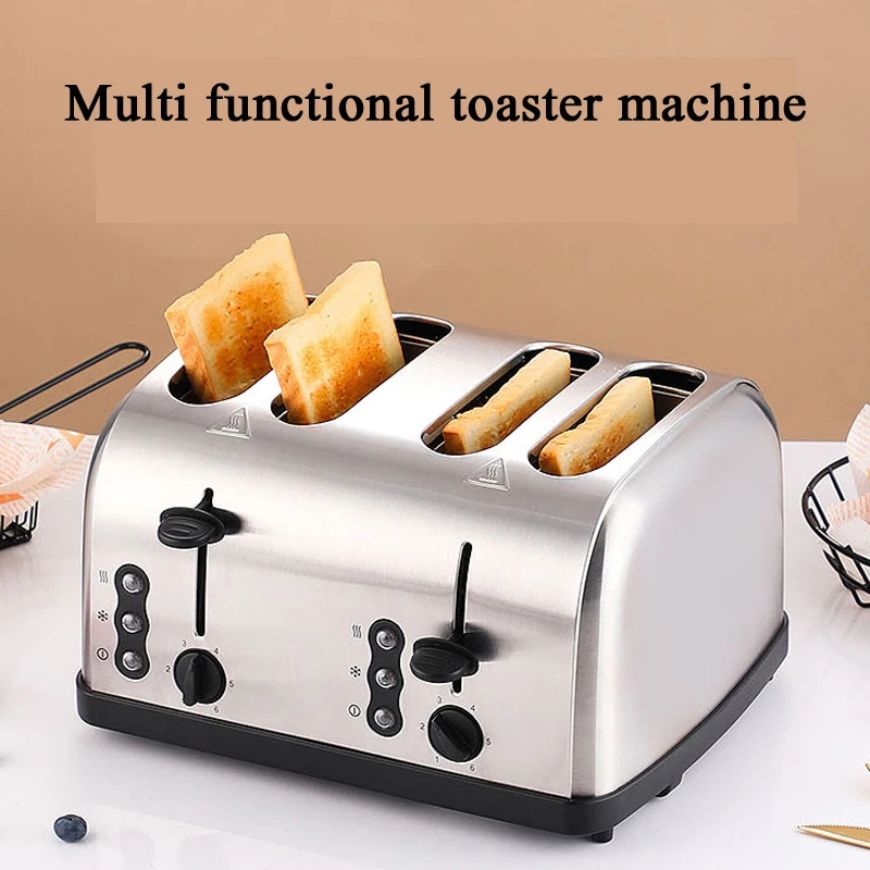 PBOBP High Quality Household Multifunctional Stainless Steel 2 slices/4 slices Toaster Automatic Toaster Breakfast Machine