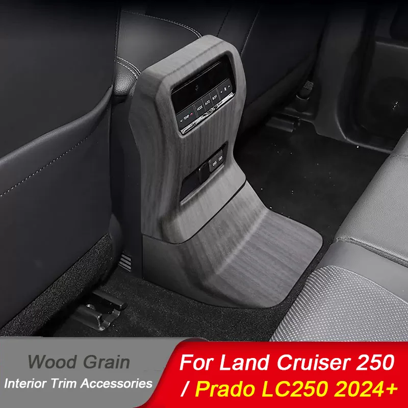 

For Toyota Land Cruiser 250 Prado LC250 2024 2025 Wood Grain Interior Trim Cover Center Control Gearshift Panel Air Outlet Frame