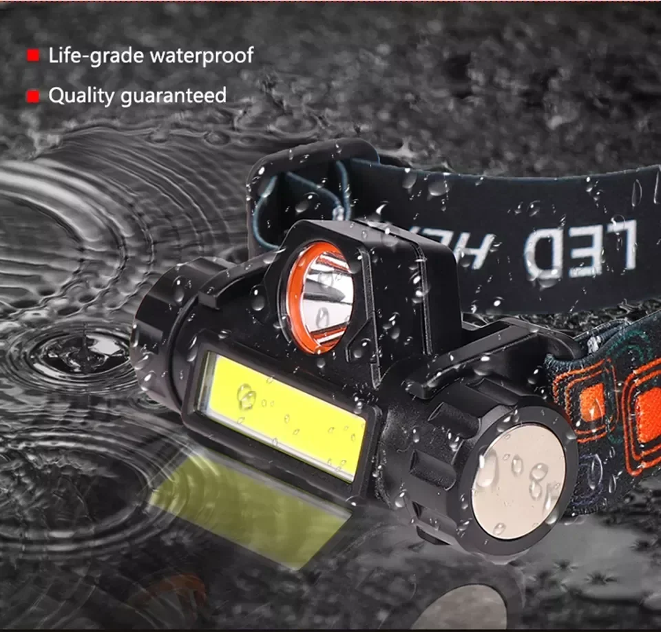 KDULIT Portable Mini Powerful LED Headlamp XPE+COB USB Rechargeable Hunting Headlight Waterproof Head Torch with Tail Magnetic