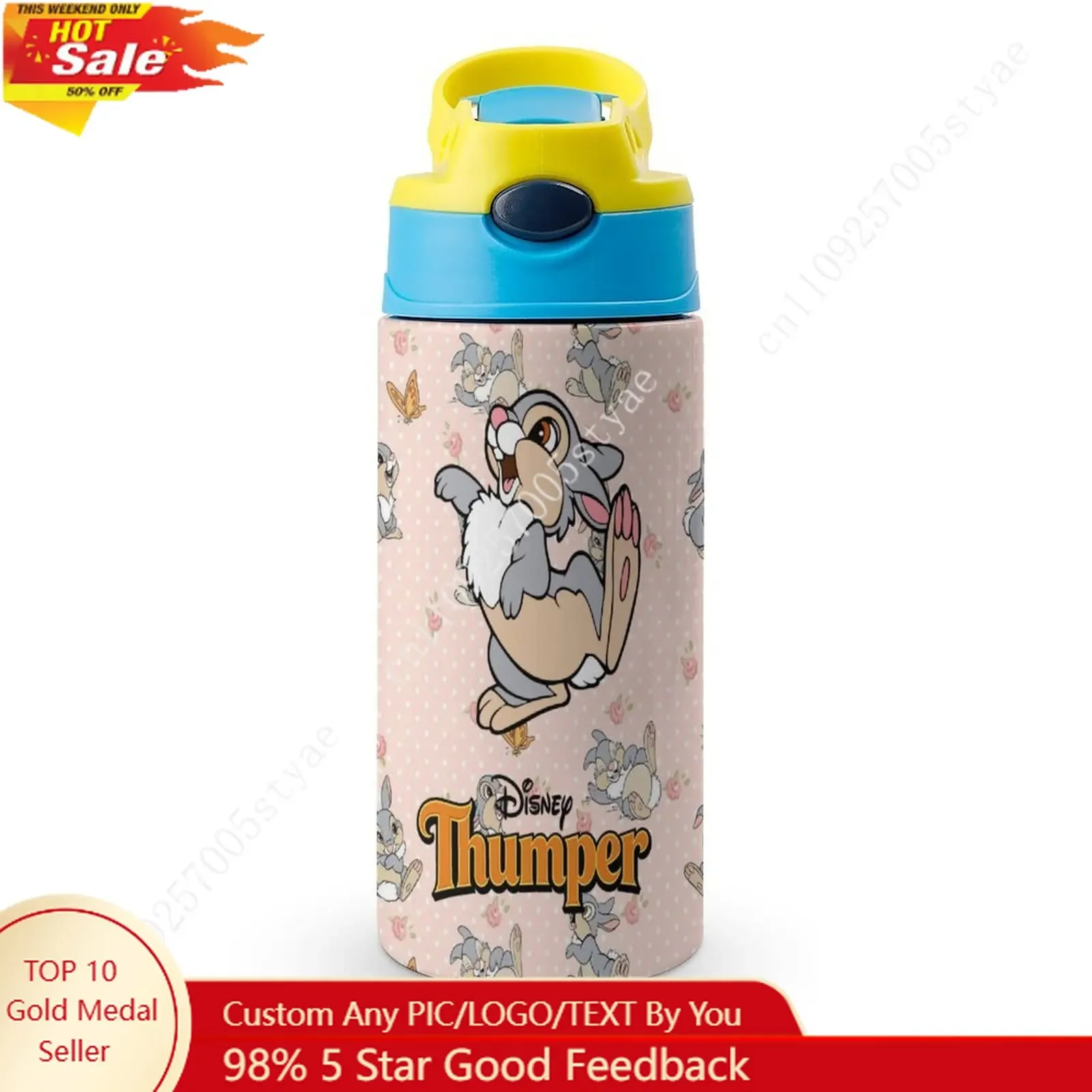 

Thumper Insulated Bottle Disney Cartoon Custom Your Photo Logo Text DIY Design Birthday Holiday Gift Thermos Bottle