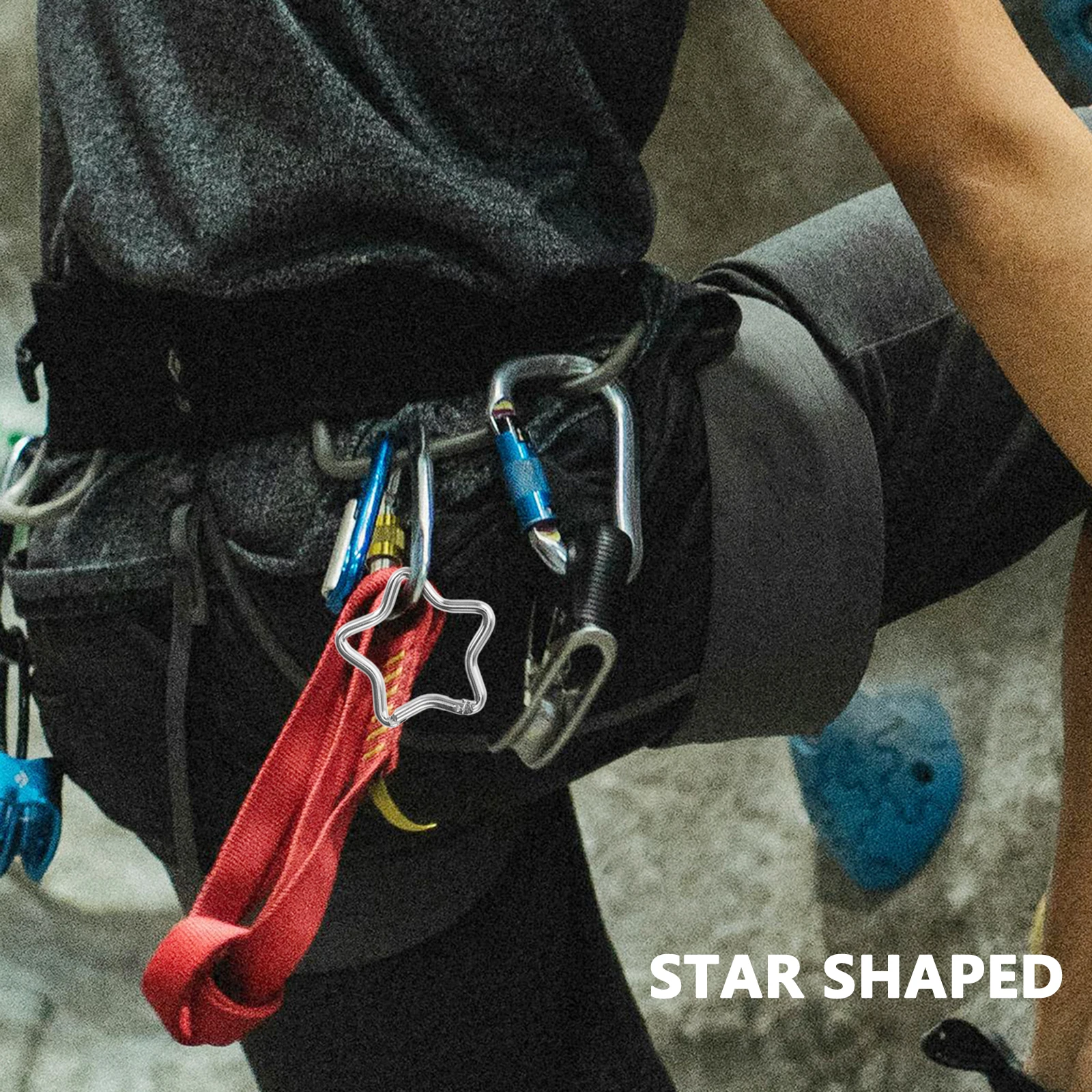 

10pcs Star Shaped Carabiner Keychain Silver Aluminum Climbing Accessories Small Clip for Hanging Heavy Duty Travel Gear