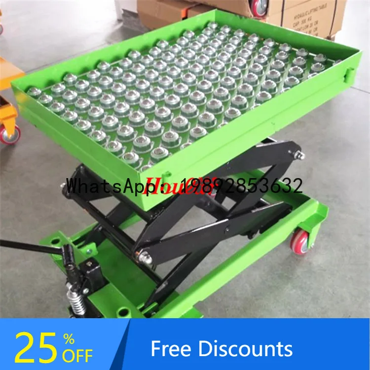 BF High-Quality 350kg 1.3m with Roller Mobile Platform PTS350 Manual Foot-Pedal Mold Platform Cart