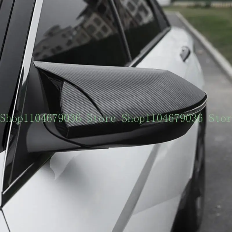 652F Left And Right Waterproof ABS Car Door Side Rearview Mirror Shell Covers Guard Housing Trim Featuring Carbon Pattern