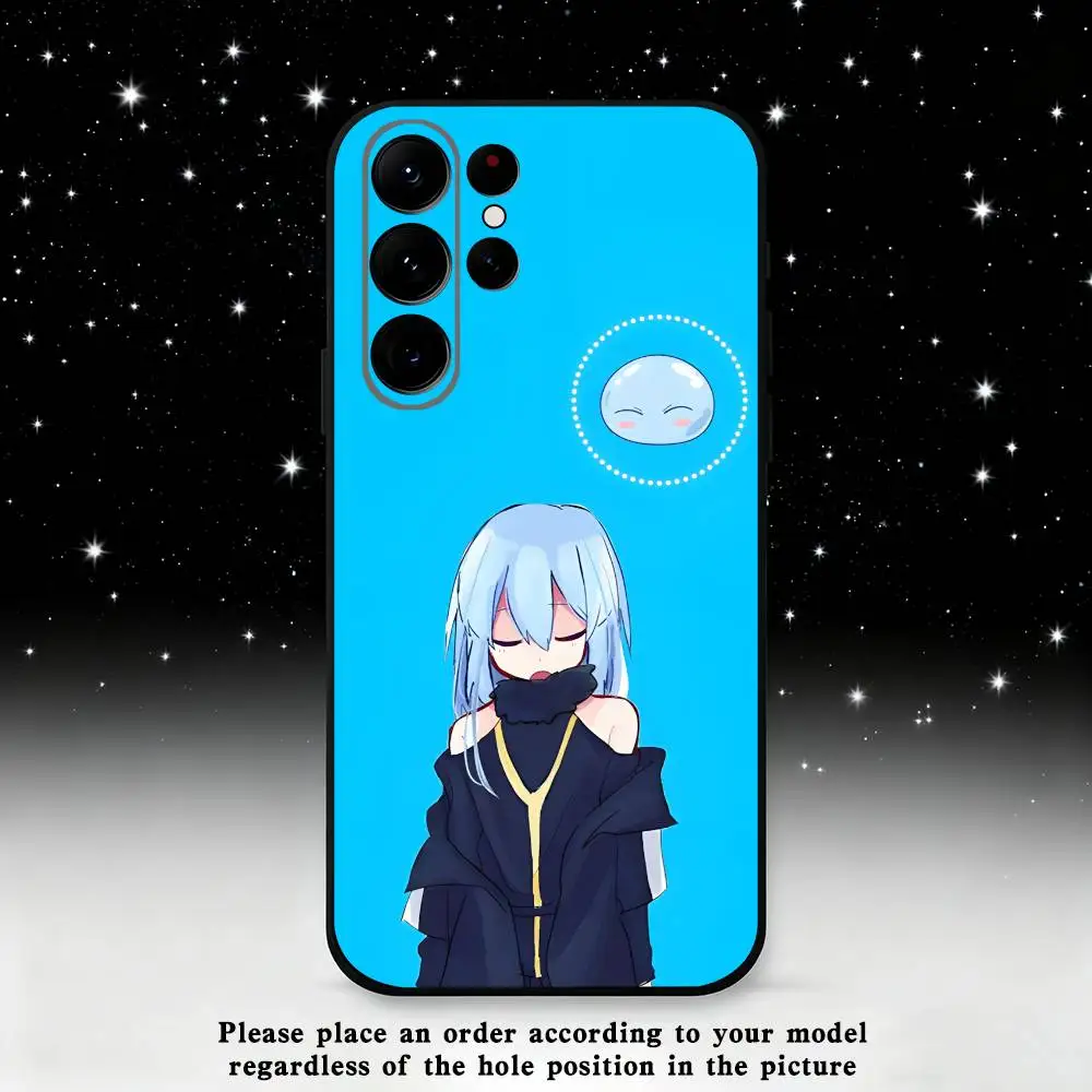 T-Tensei Slime R-Rimuru Anime Phone Case For Samsung S25,S24 Ultra,S20,S30 plus,S22 plus,S23,S30 Ultra 5G Silicone Black Shell