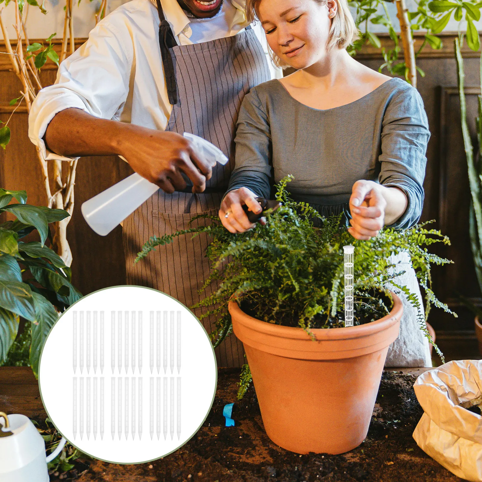 30Pcs Breathable Soil Tubes Extended Plant Root Stakes Anti Root Rot Aeration Stakes Indoor Outdoor Gardening Flowerpot Use