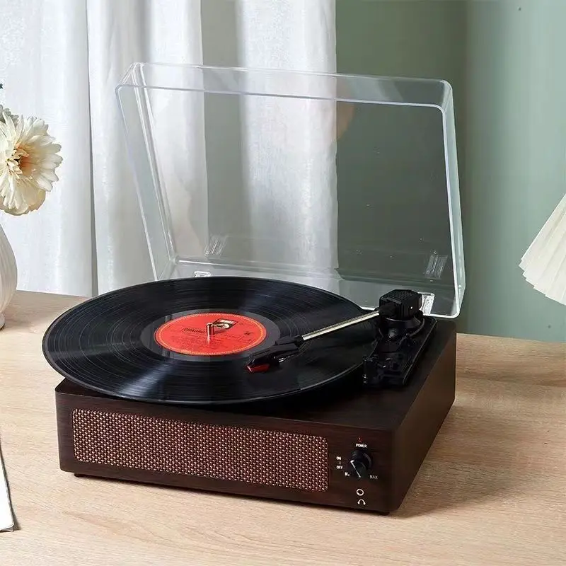 Acrylic Vinyl Record Player Vintage Vinyl Gramophone Home Classical Wooden Jukebox Gift Ornament