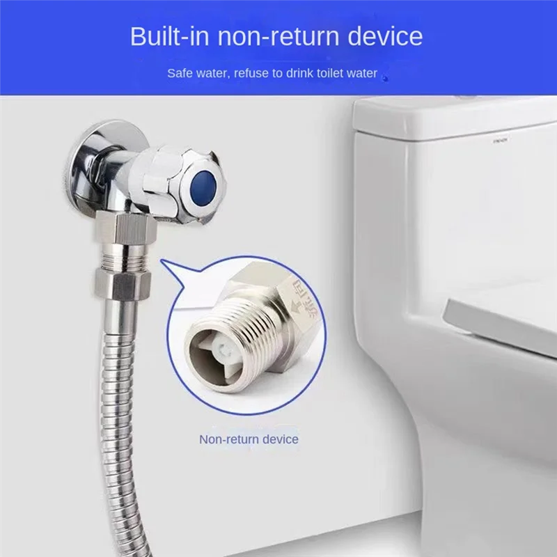 Exquisite-Check Valve Household Bathroom Angle Valve Anti-Backflow And Anti-Toilet Backflow Adapter Check Valve