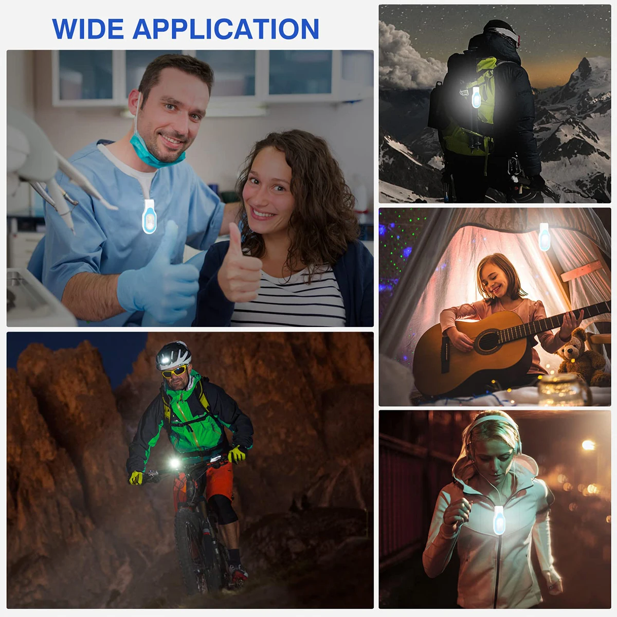 Portable Led Safety Light Warning Lamp Multifunctional Night Safetylight Hands-free Nursing Waterproof Running Lights Flashlight