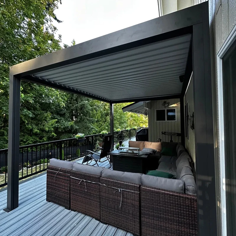 Outdoor Modern Aluminium Bioclimatic Pergola 3x3m 3x4m 3x5m 4x4m 5x3m 6x4m Patio Canopy Gazebo Structure