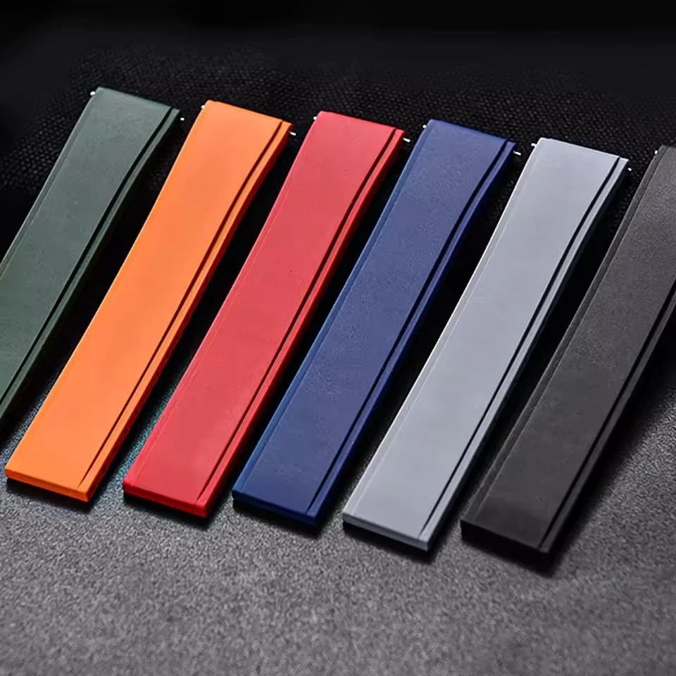 

Ремешок для часов CTS FKM 19 мм, 20 мм, 21 мм, 22 мм, рельефный узор с текстурой, подходит для мужских часов Panerai Blancpain Baoji Tudor