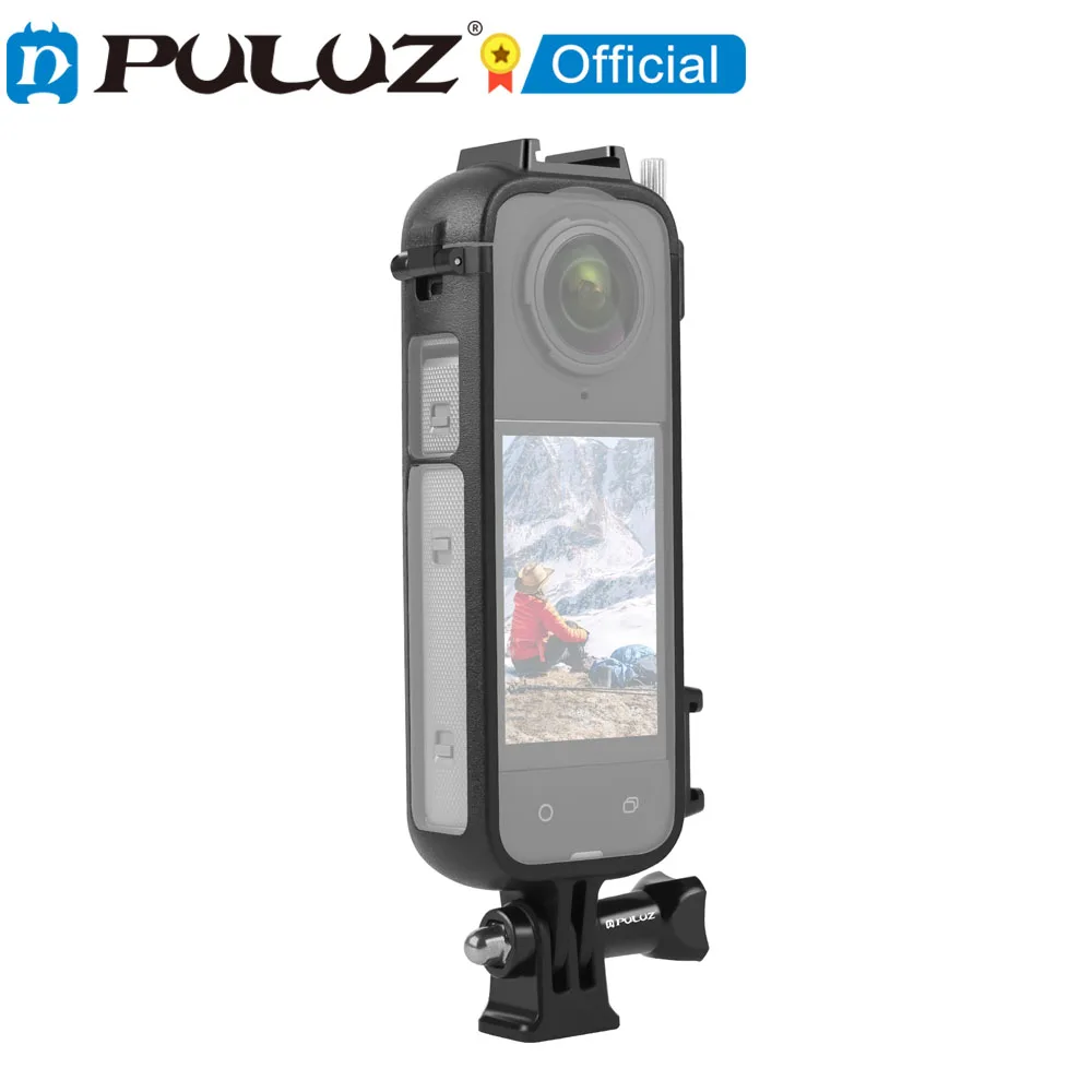 PULUZ Für Insta360 X4 Kaltschuh PC Kunststoff Schutzrahmen mit Adapterhalterung und Schraube für Insta360 X4 Zubehörrahmen