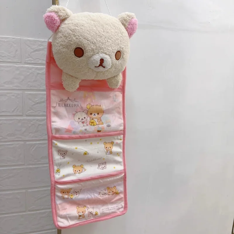 Kawaii Rilakkuma 행잉 멀티 레이어 보관 가방, 쥬얼리 잡동사니 대형 가구 장식 용량, 침실 홈