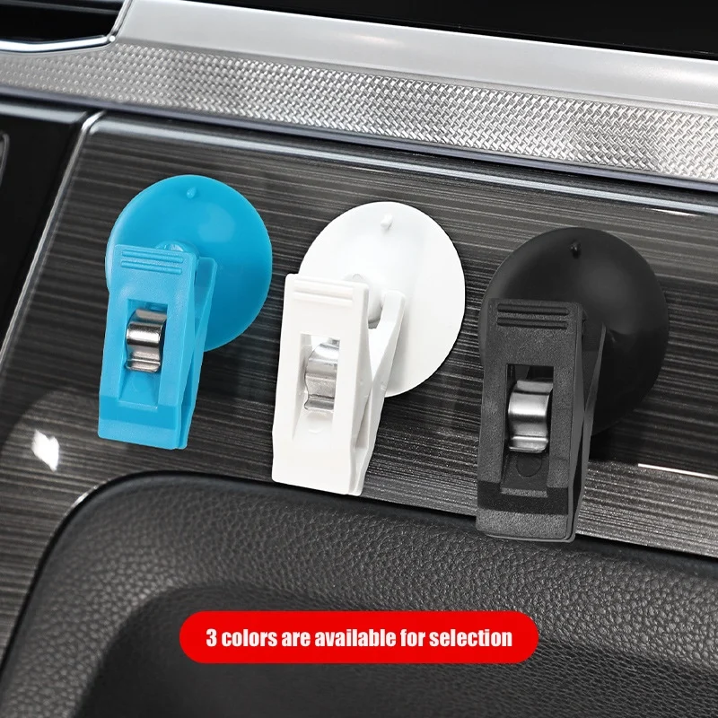 2 PCS Window Suction Cup Clips with Removable Mounting Bracket Curtain Clips Suction Cup Plastic Ticket Holder Car Accessory