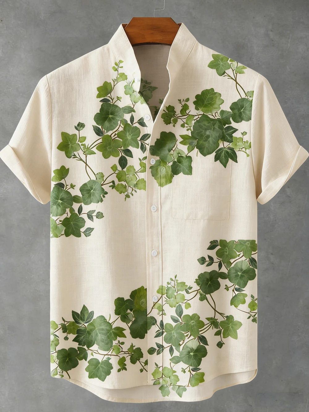 

Men's Spring New Arrival Linen Short Sleeve Shirt HD Botanical Print Shirt Hawaii Vacation Social Party Men's Clothes for You