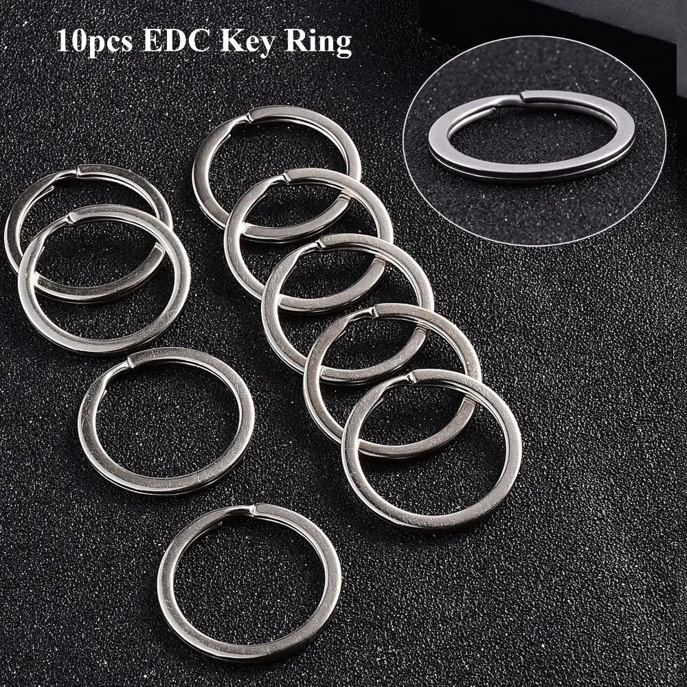 10pcs High Quality Metal DIY Key Ring Silver 9 Sizes Keyring Outdoor Tools Connectors Outdoor Keychain