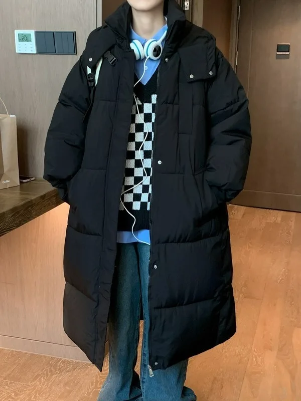 

Мужская зимняя утепленная теплая хлопковая куртка, однотонная, на флисовой подкладке, с капюшоном, свободного кроя, в американском стиле, повседневная одежда