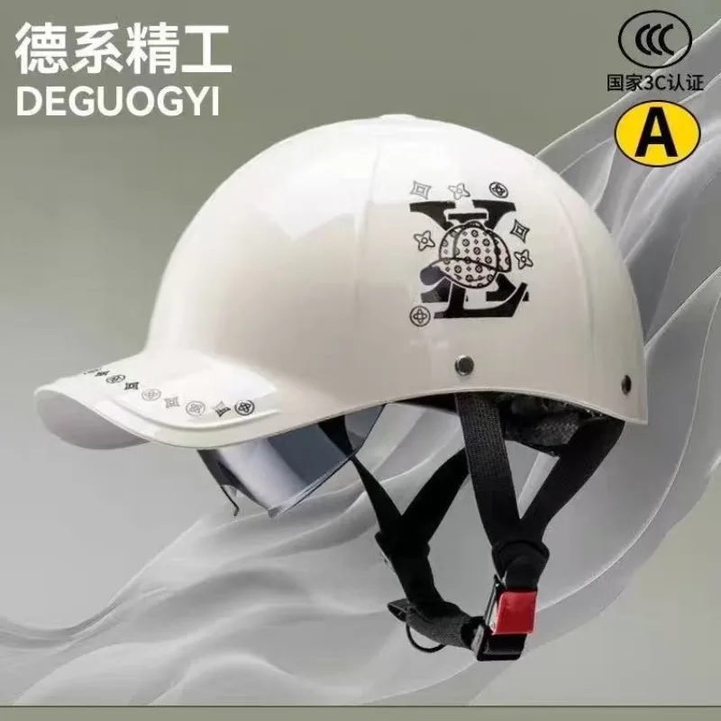 Summer Motorcycle Riding Helmet Scooter Peaked Cap Baseball Half Helmet Day Sunscreen Breathable Hard Safety Hat Four Seasons