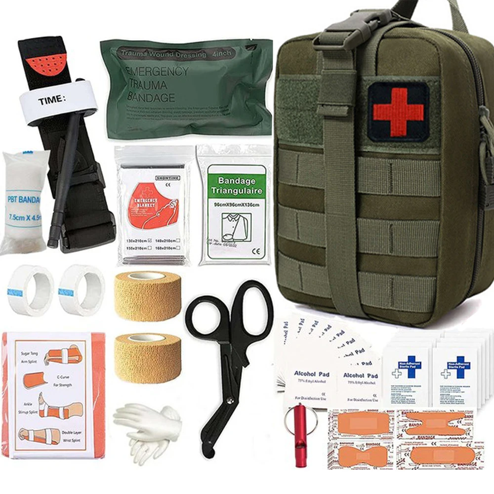 

Survival First Aid Kit Full Set Outdoor Gear Emergency Kits Trauma Bag Camping Equipment Supplies Emergency IFAK Adventures Bag