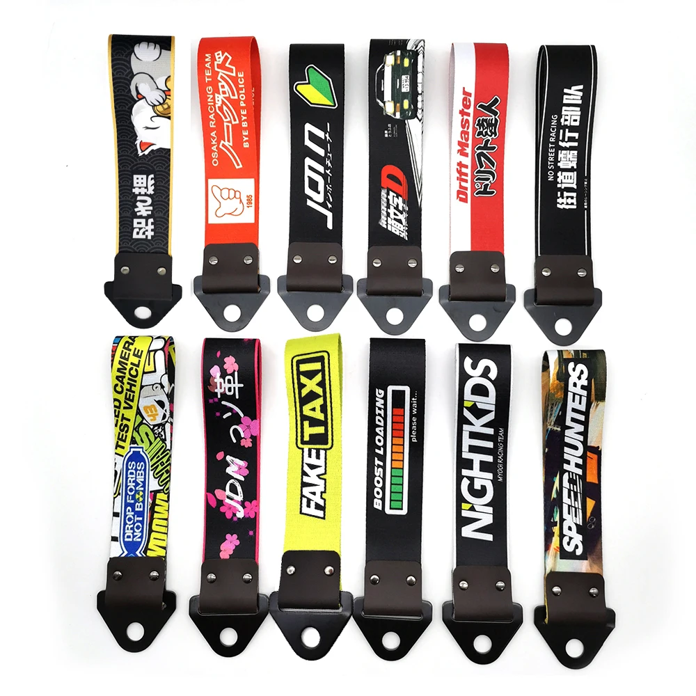 Correa de Remolque Estilo JDM para Auto y Moto, Cinta de Remolque, Cuerda de Remolque, Correa de Remolque para Parachoques, Accesorios con Colgante LOWLIFE