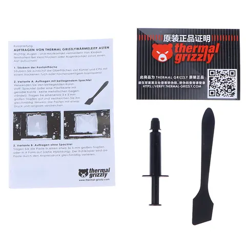 Grizzly KryonsomExtreme-Pâte thermique pour CPU/GPU, graisse de silicone de refroidissement composé de grande capacité, 1g