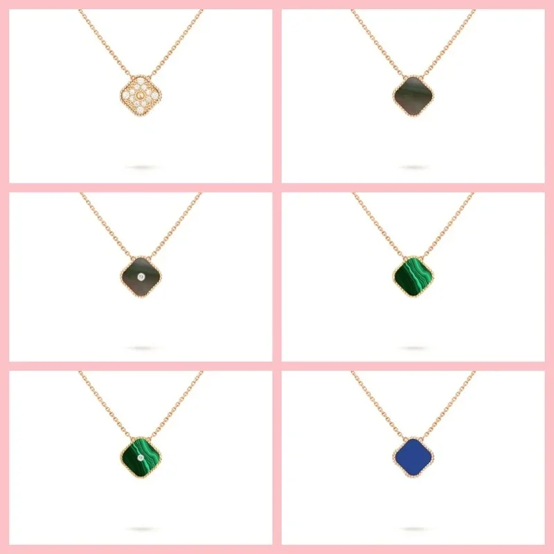 Delicate Jewellery Rose Gold Plating Best-Sellin 925 Silver Clover Necklace Women Jewelry Flower Shell Enamel Necklace For Women