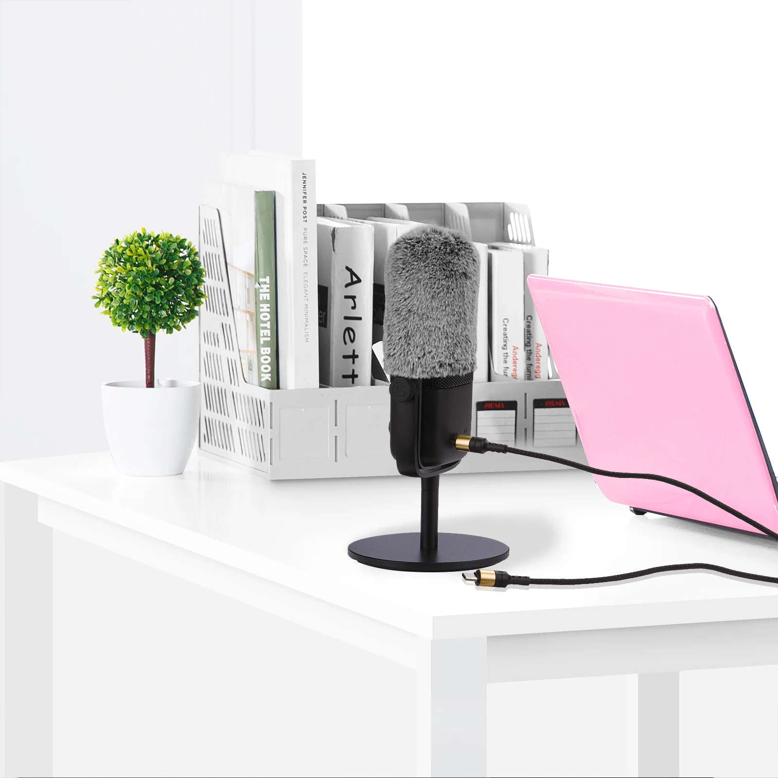 Geekria for Creators Furry Windscreen Compatible with Elgato Wave:1, Wave:3 Mic DeadCat Wind Cover Muff, Windbuster, Windjammer