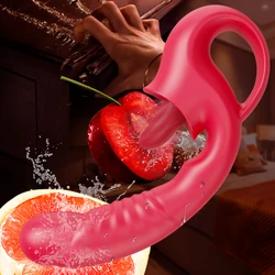 Vibrador lambendo clitoriano G Spot para mulheres, Estimulador do Clitoralis do Mamilo, Dildo lambendo a língua feminina, Brinquedos sexuais adultos vibratórios