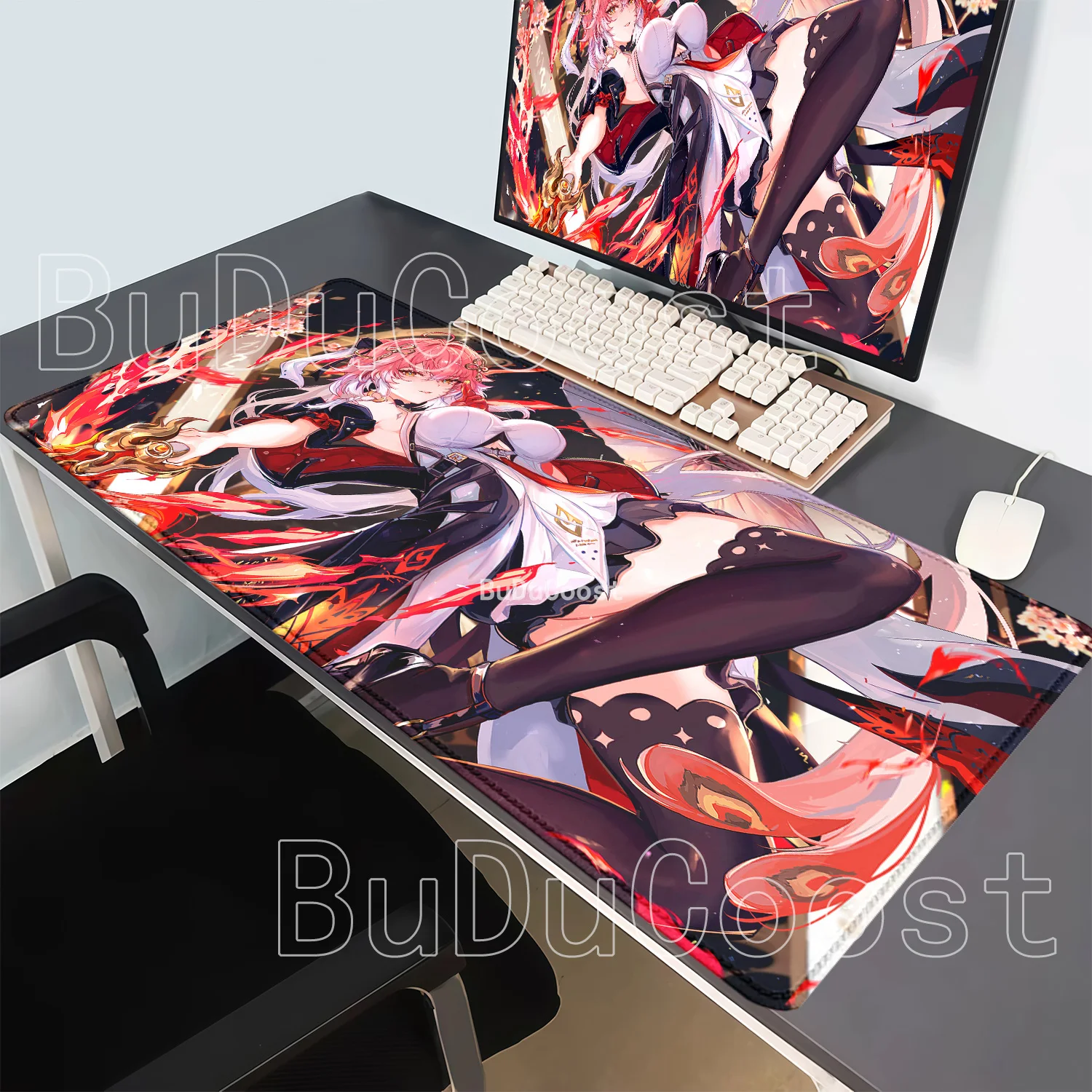 Anime Sexy Girl Changli Wuthering Waves Gaming Mousepad Speed PC Keyboard Larger Desk Mat Xxl Office Rubber HD Printing Mousepad