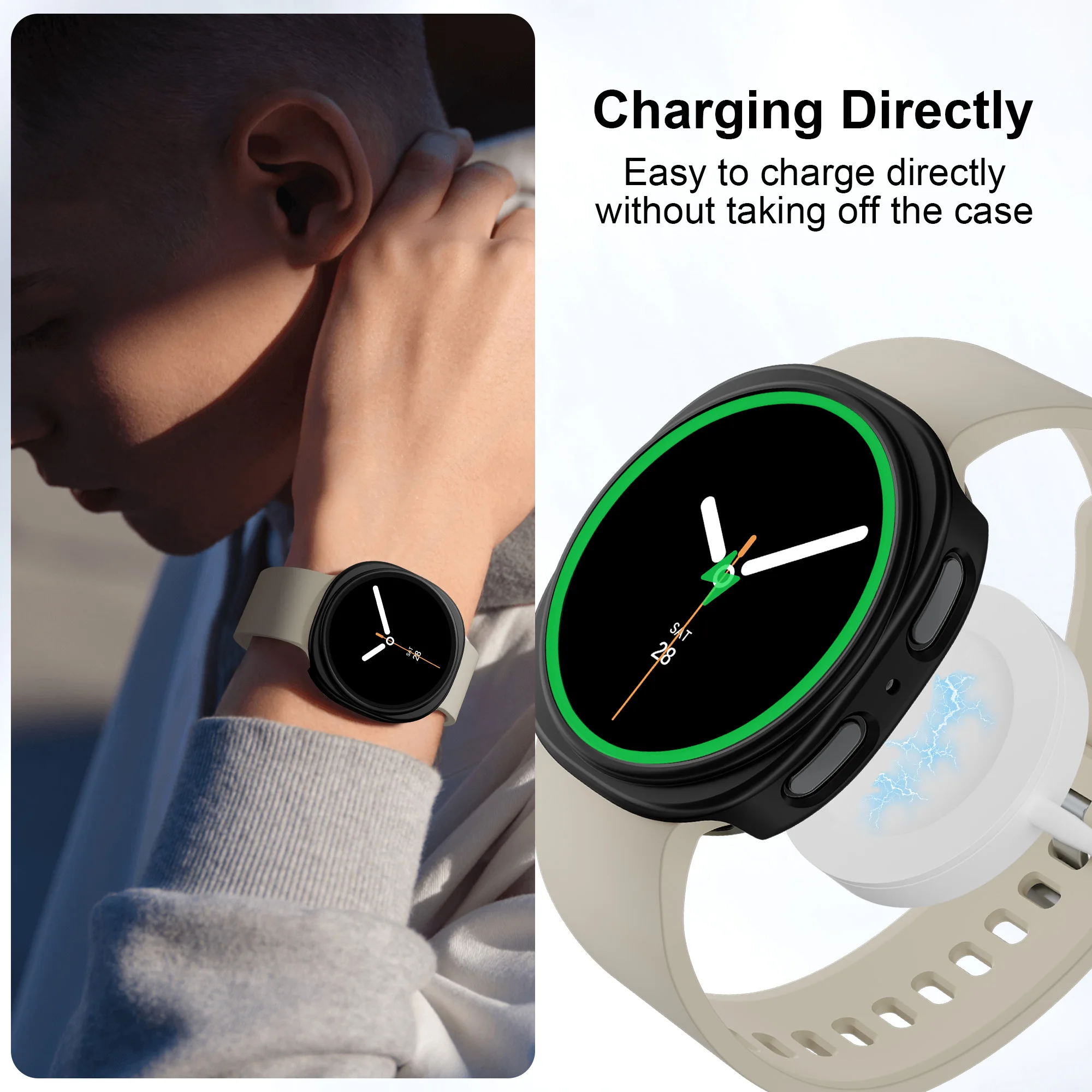 삼성 갤럭시 워치 8 40mm 44mm 액세서리용 하드 중공 프레임 보호 범퍼, 갤럭시 워치 8 46mm 커버용