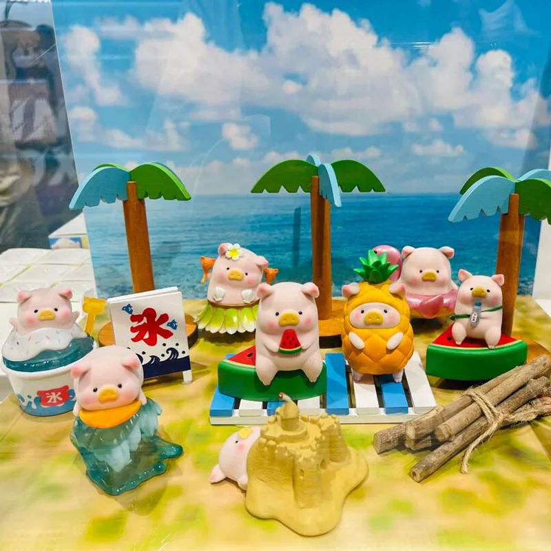 LuLu Pig Beach Party Blind Random Box Toys Guess Bag Mystery Box Mistery Caixa Action Figure Surpresa Cute Model Surprised Gift