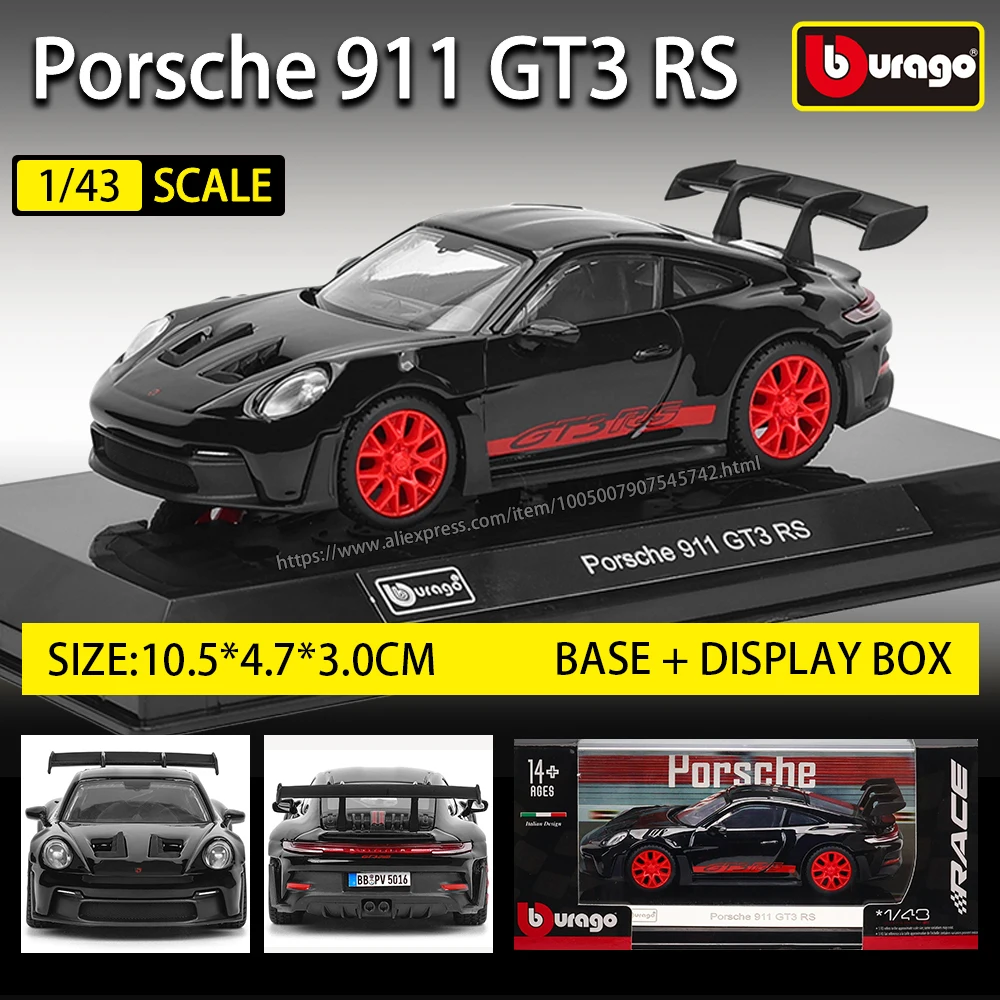 

Bburago 1:43 Porsche 911 GT3 RS Racing Simulation Alloy Car Model Ideal Gift and Ornament for Male Collectors Toy Car for Boys