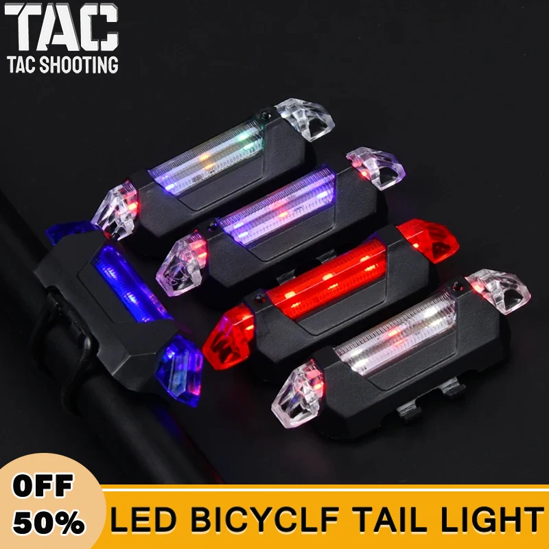 WADSN LED Bicycle Tail Light Mountain Bike Safety Warning Front and Rear Flashing Lamp USB Rechargeable Night Riding Accessories