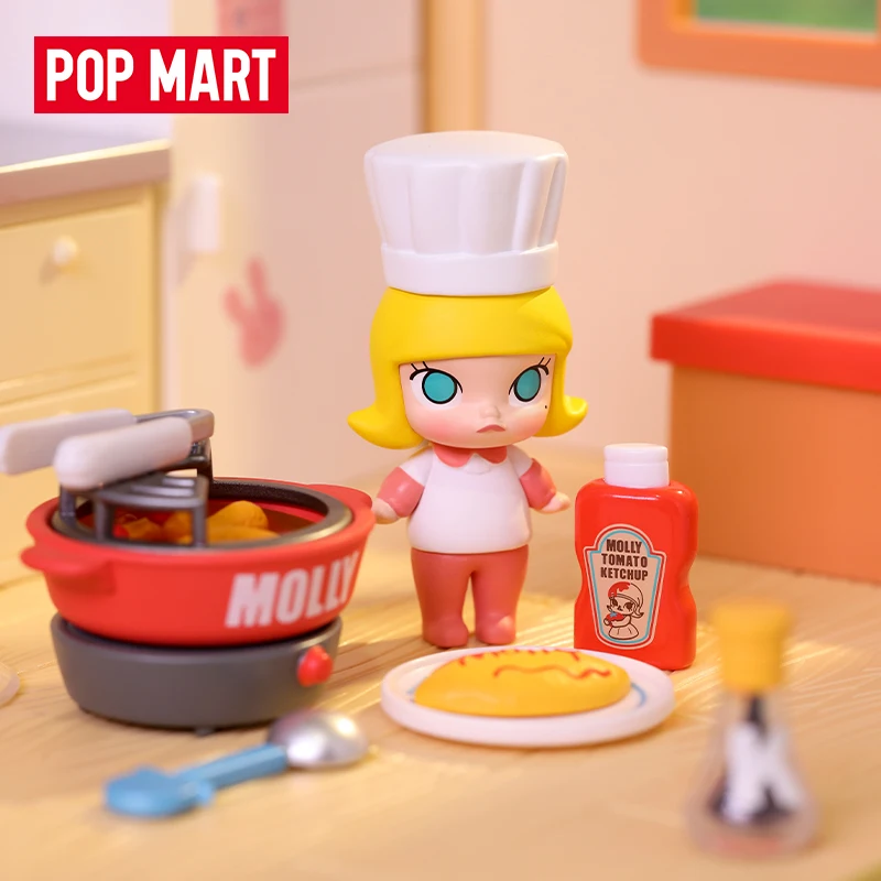 POP MART Molly Cooking Series Blind Box Surprise Box Original Action Figure Cartoon Model Mystery Box Collection Girls Gift