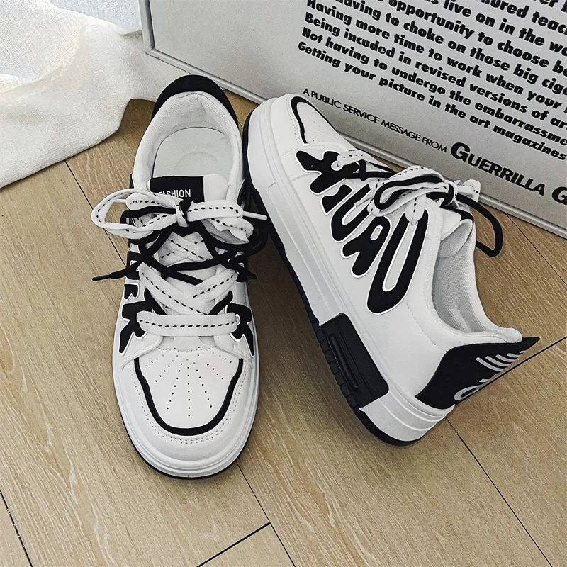 Original Men's Casual Breathable Shoes Fashionable Color Block Design Wear Resistant Rubber Outsole round Toe Outdoor Leisure...